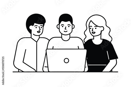 Team collaboration laptop teamwork business people working together