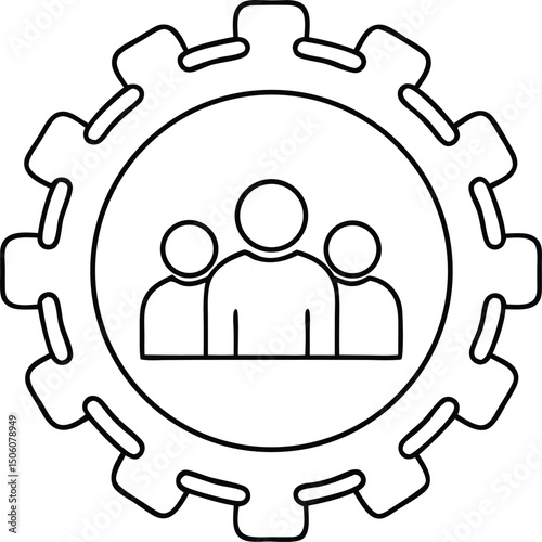 chain with person or customer. Symbol of affiliate marketing program.