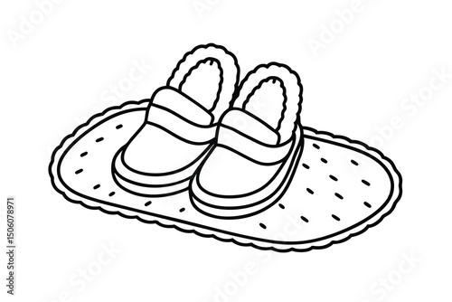 Adorable baby booties on a soft rug cozy footwear
