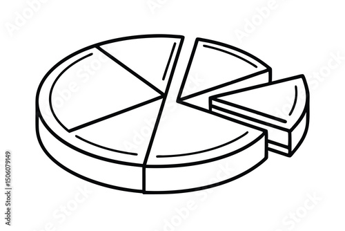 Five section pie chart data visualization business graph