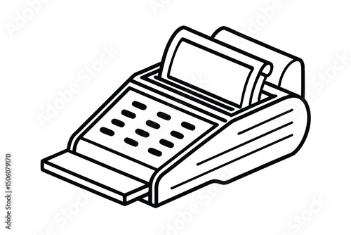 Classic cash register point of sale system retail business icon