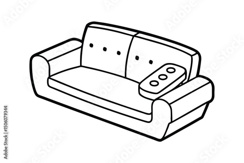 Comfortable modern sofa with built in armrest console