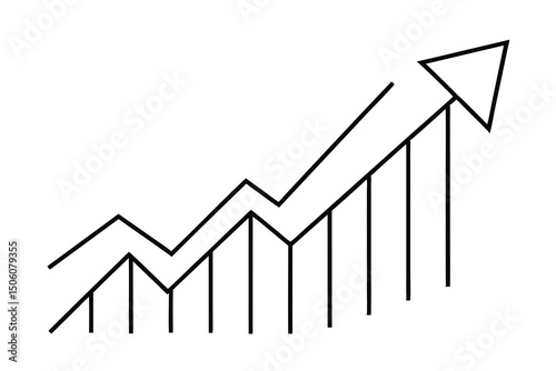 Upward trending graph showing growth success progress