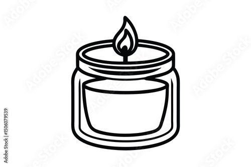 Lit jar candle cozy home decor relaxation spa