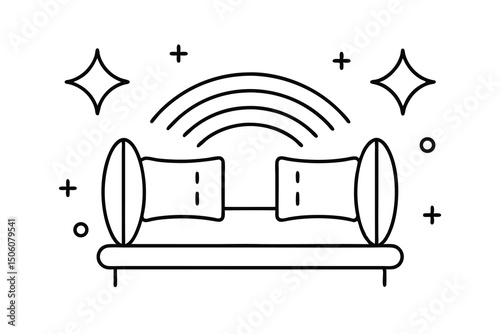 Magical rainbow over comfortable bed sweet dreams sleep relaxation