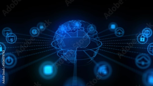 Cloud concept technology background and network security