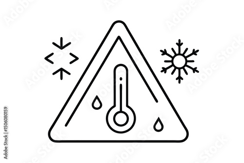 Warning sign freezing temperatures ice cold weather alert