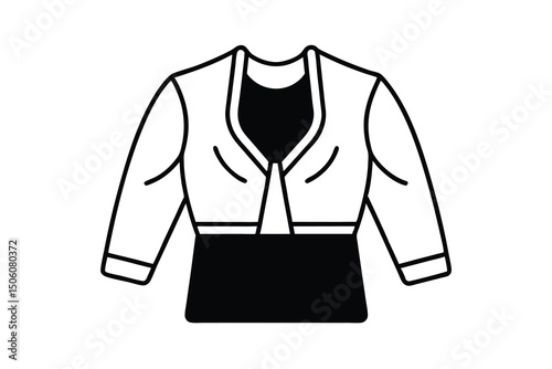 Stylish womens bolero jacket and dress outfit fashion design