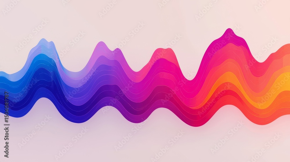 Fototapeta premium Abstract wavy lines gradient flowing across a smooth light background create a vibrant dynamic visual graphic design element or concept.