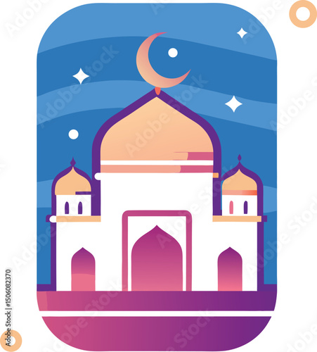 Vector illustration of a church building with religious architectural elements