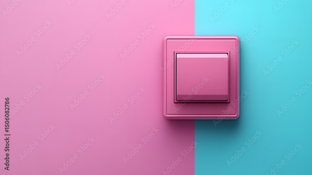 Sleek modern rocker switch illustration in the off state staged on a pastel light background with an expansive copy space area for creative text integration Sleek modern rocker switch illustration in the off state staged on a pastel light background with an expansive copy space area for creative text integration