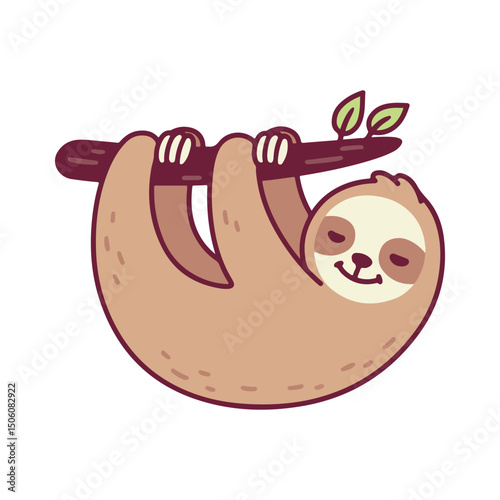 Cute hanging sloth