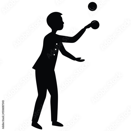 A silhouette of a person flipping a coin 
