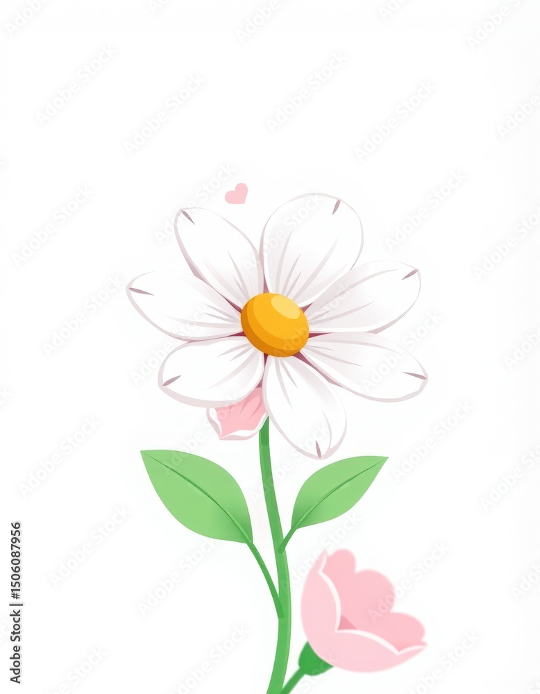 Naklejka premium white daisy flower