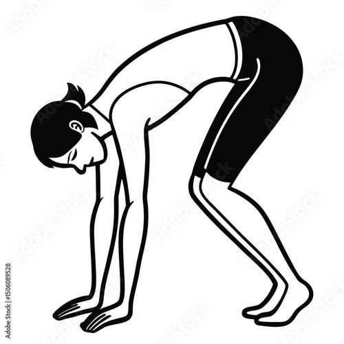  A silhouette of a person in a backbend position 