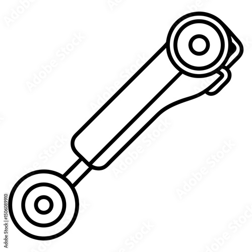 Hair curler line art icon on white background.