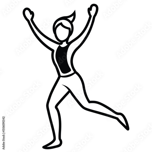 A silhouette of a person practicing jumping