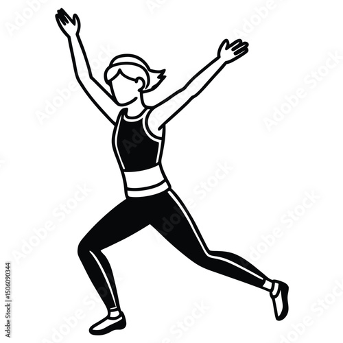 A silhouette of a person practicing jumping