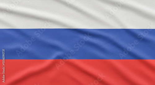 Flag of Russia. Russian flag blowing in the wind.