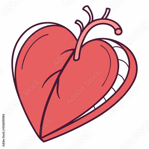 Artistic heart-shaped illustration with a playful twist for romantic or creative design projects