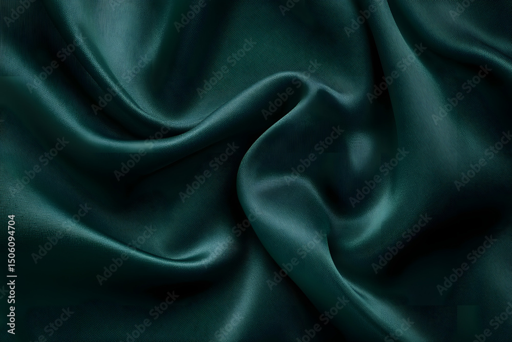 Fototapeta premium Dark Green Textured Fabric Background with Gradient Elegant Canvas for Design and Poster