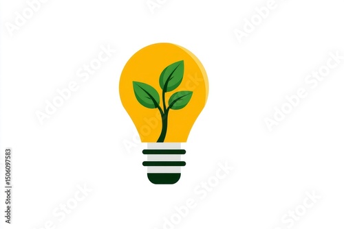EcoFriendly Innovation A Light Bulb with a Growing Plant Inside Symbolizing Sustainable Ener