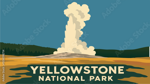 Geysers of Yellowstone National Park in Action.eps