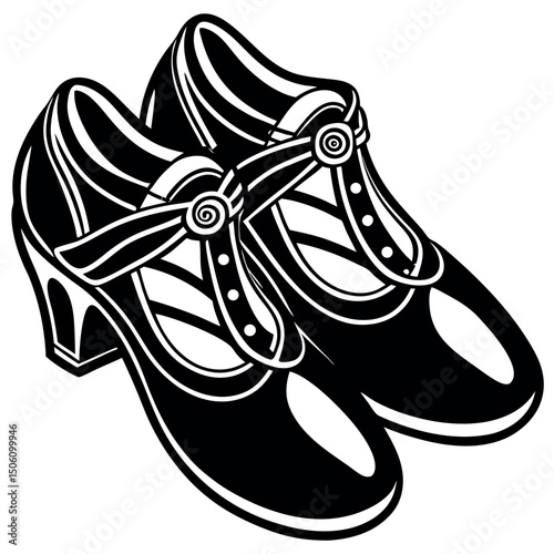 Elegant black and white dress shoes with a shiny finish perfect for formal occasions and stylish events Generative AI