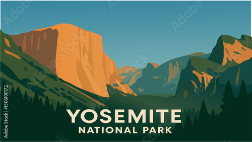 Majestic View of Yosemite National Park Landscape.eps