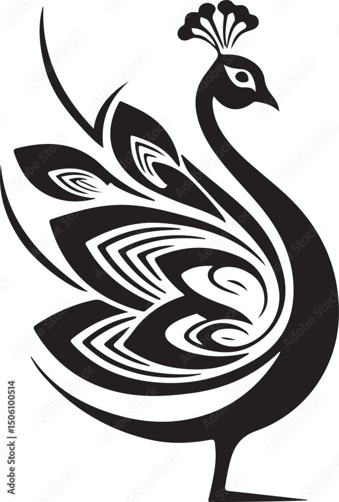 Obraz premium Peacock logo template isolated brand identity icon abstract vector graphic.