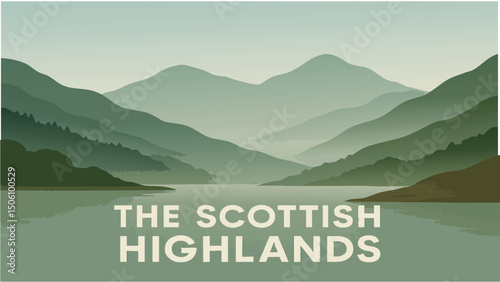 Morning Mist in the Scottish Highlands Highland Glens.eps