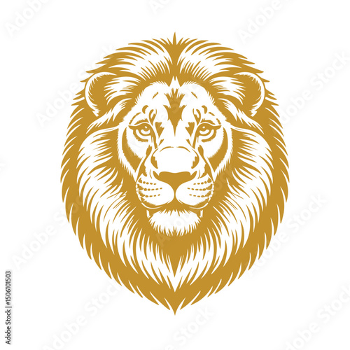 lion face vector golden
