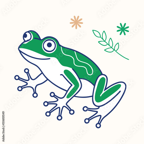green frog on a leaf