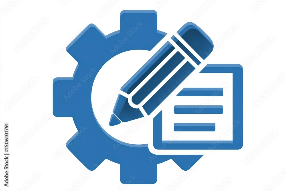 Gear and Pencil Icon for Design and Configuration Settings Gear and Pencil Icon for Design and Configuration Settings