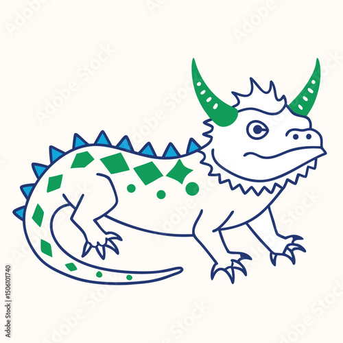 vector illustration of a cartoon dragon