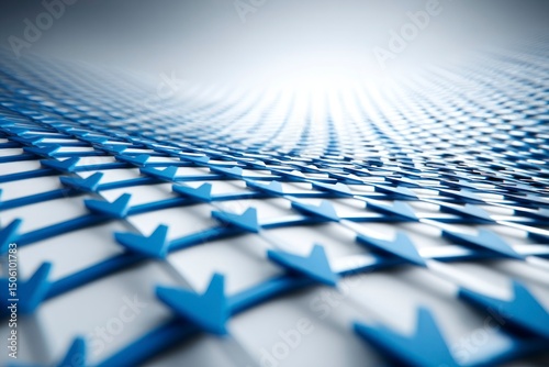 Blue Arrows Pointing Forward Symbolizing Direction Progress and Unity in Business and Techno