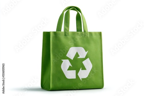 EcoFriendly Green Tote Bag with Recycle Symbol for Sustainable Living and Environmental Awaren
