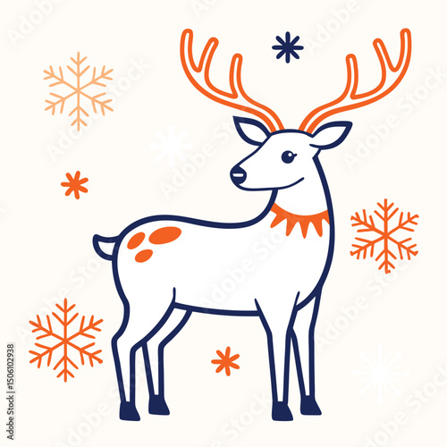 christmas deer vector illustration