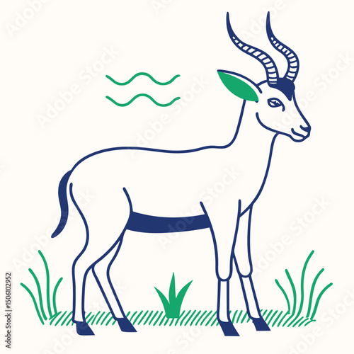 vector illustration of a deer