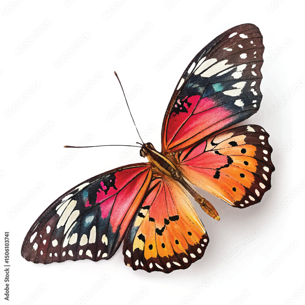 Fototapeta premium beautiful purple butterfly isolated on white background