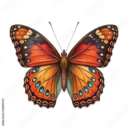 beautiful purple butterfly isolated on white background