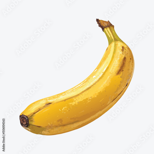 A healthy bunch of ripe yellow bananas, tropical fruit isolated on white