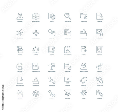 bureaucracy icon set