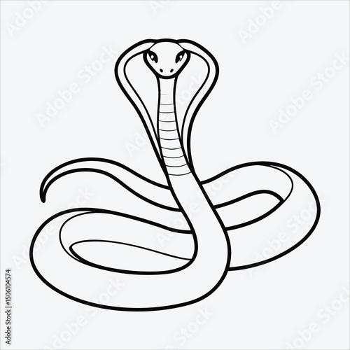 Anaconda line art White background illustration Generative Ai