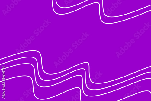 Vibrant abstract background with white wavy lines on purple canvas creating a modern artistic feel
