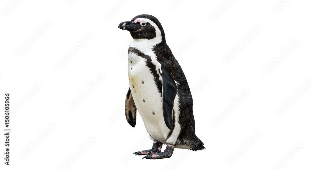 Fototapeta premium Isolated African Penguin Standing Tall