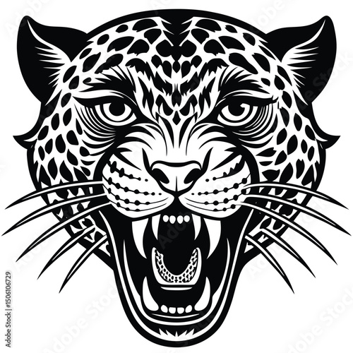 Ferocious Leopard Head Design