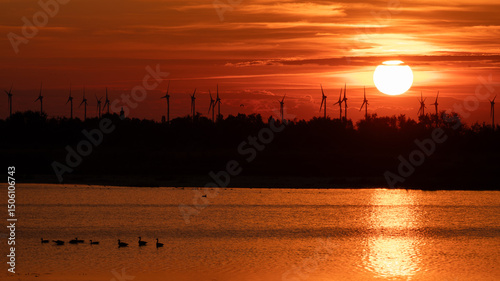 abendrot, himmel, sonne, stadt, sonnenaufgang