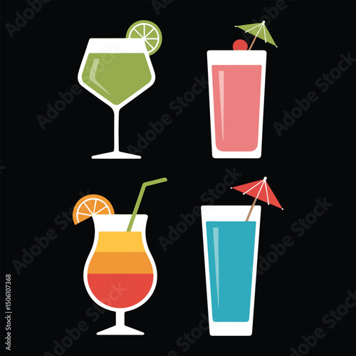 set of cocktails