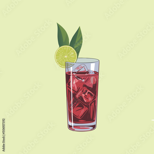 cocktail with lime and mint